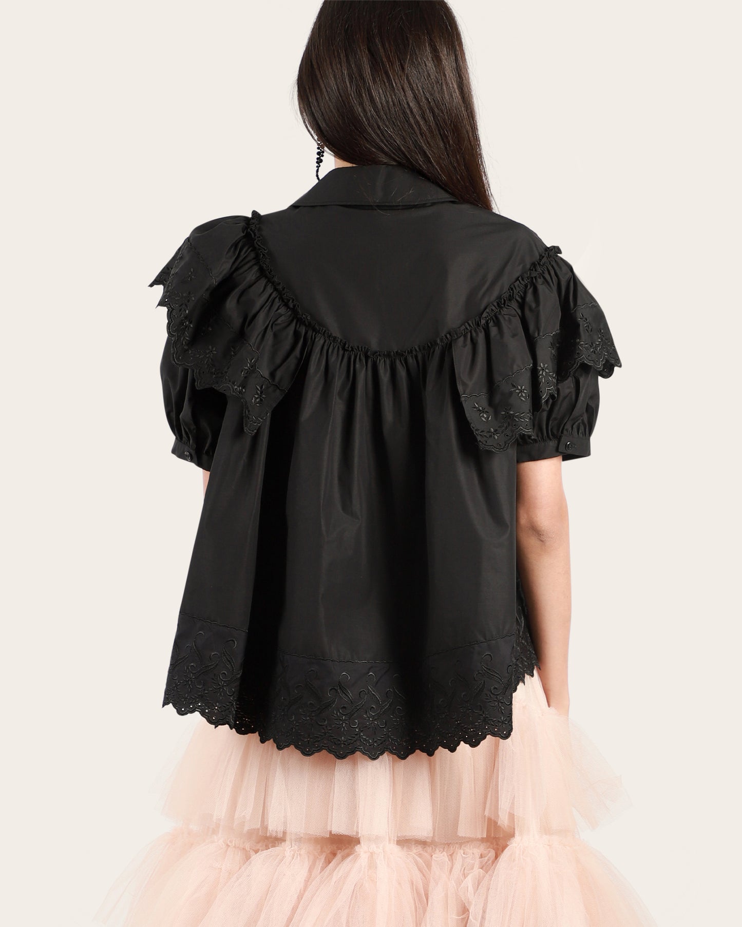 Cropped Puff Sleeve Shirt