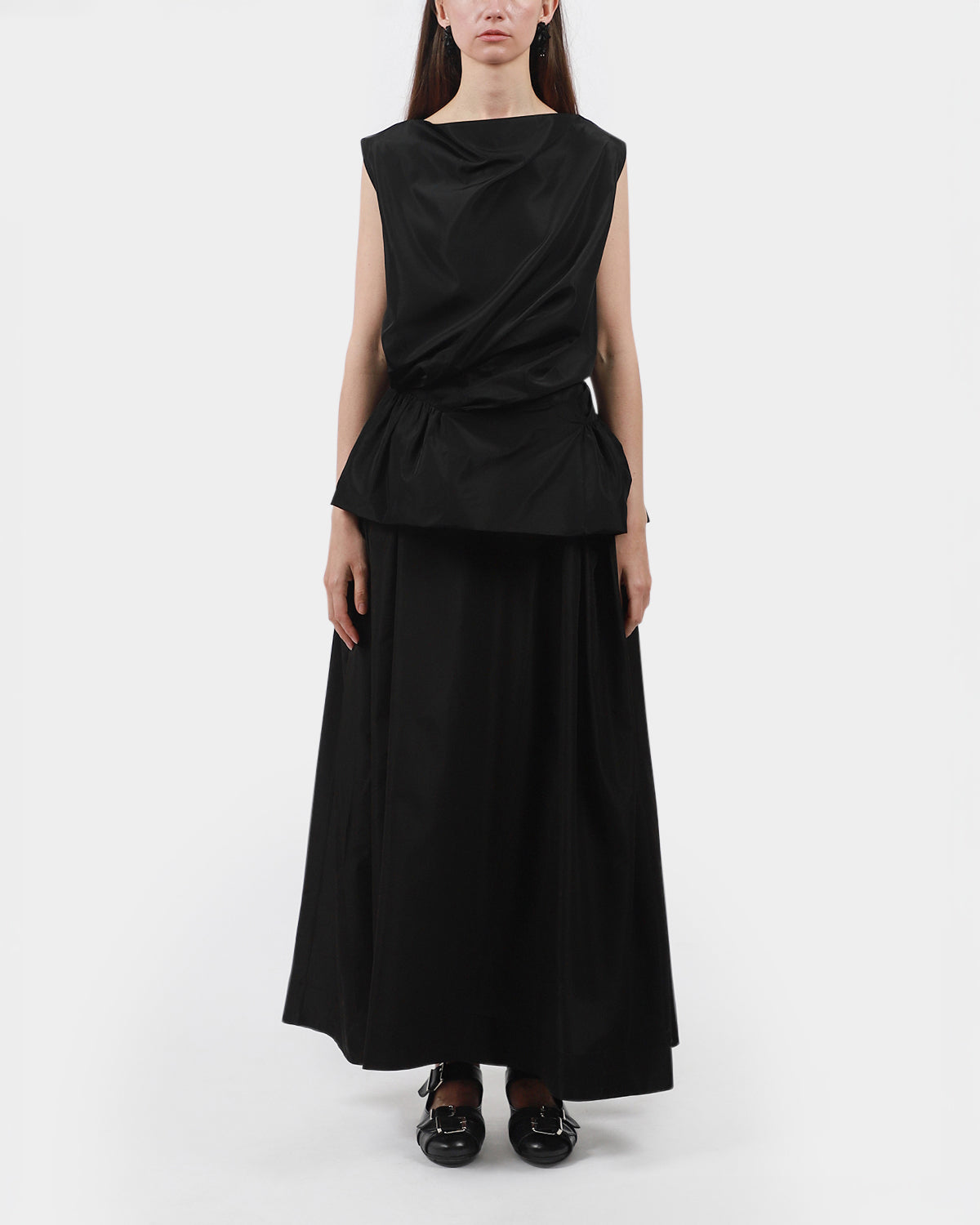 Draped Bind Peplum Top