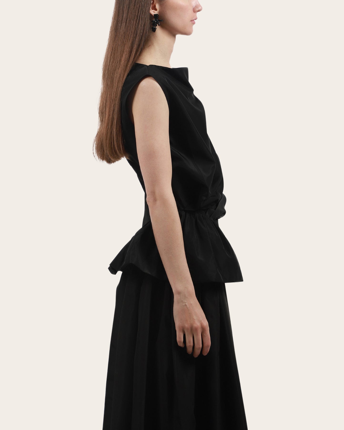 Draped Bind Peplum Top