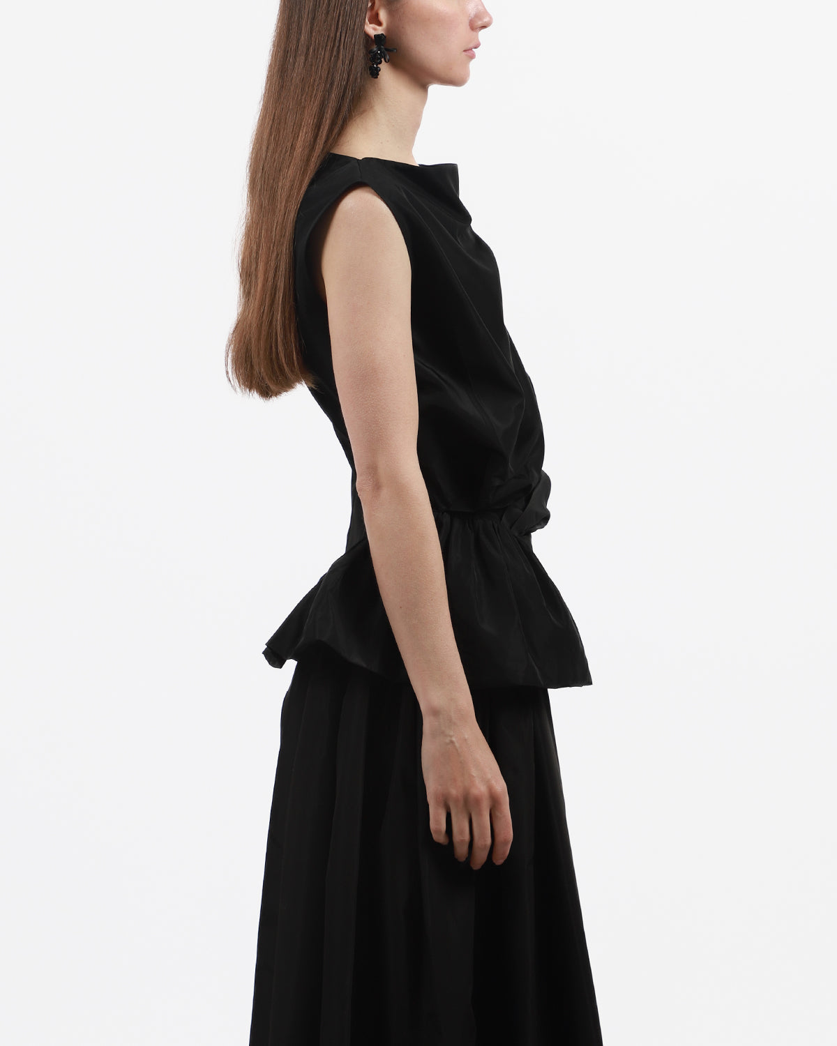 Draped Bind Peplum Top