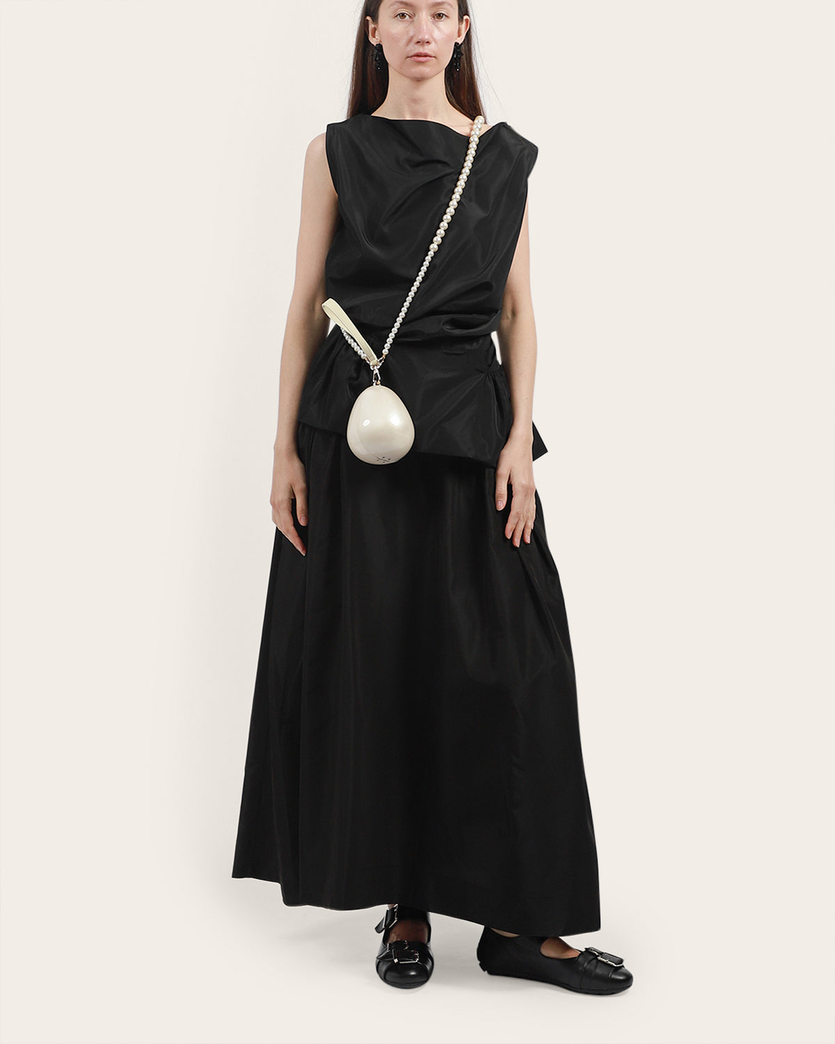 Draped Bind Peplum Top