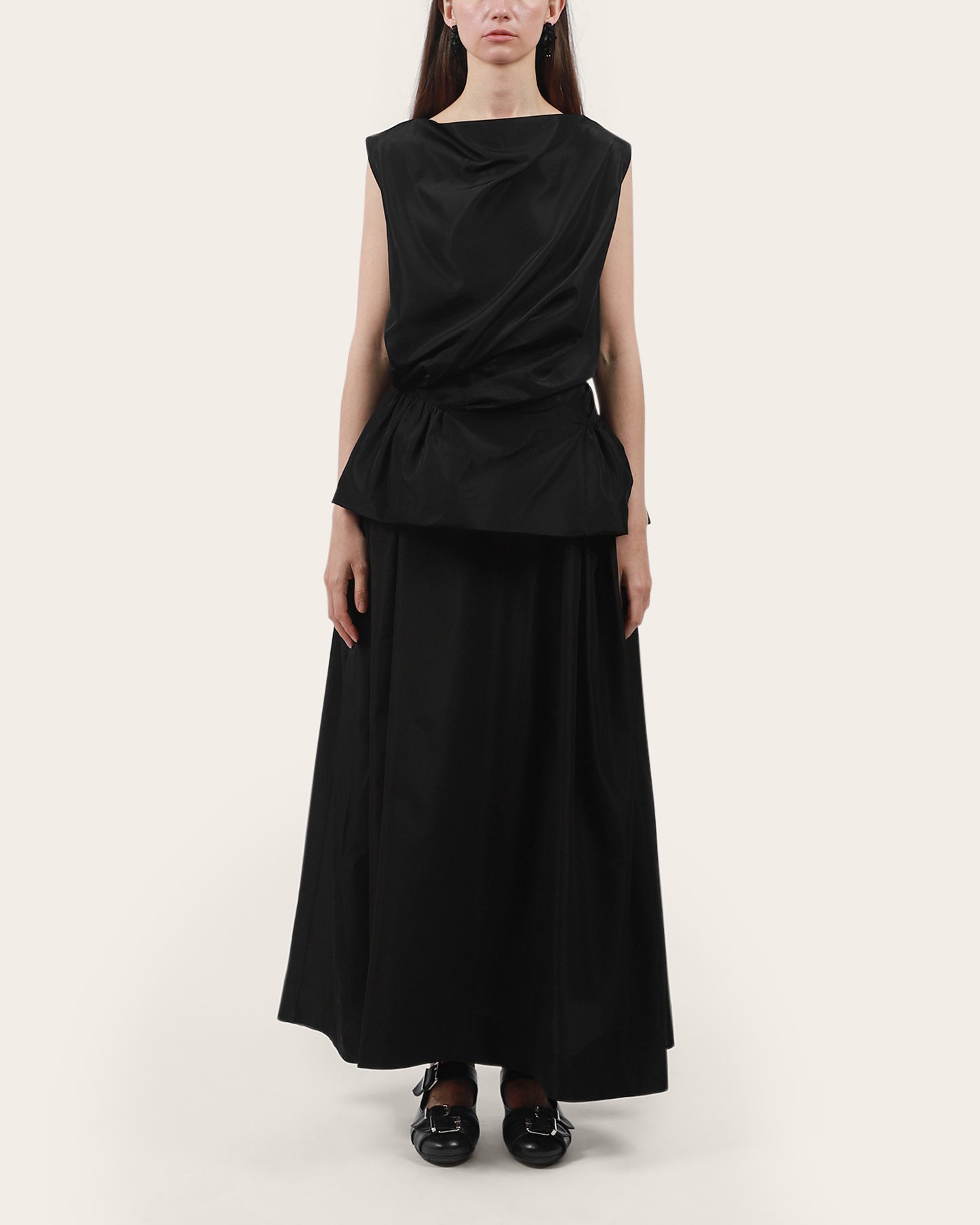 Draped Bind Peplum Top