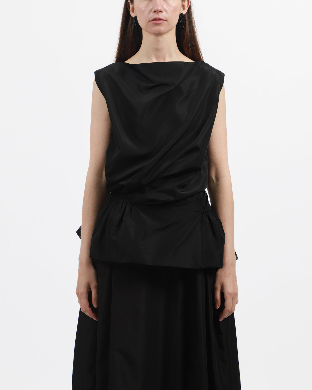 Draped Bind Peplum Top
