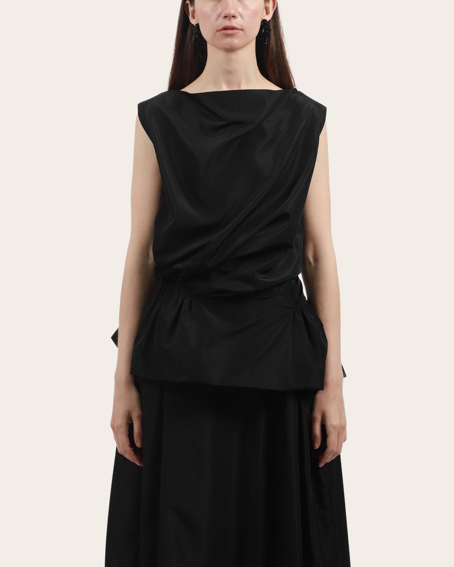 Draped Bind Peplum Top