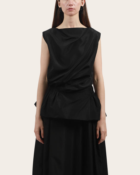 Draped Bind Peplum Top