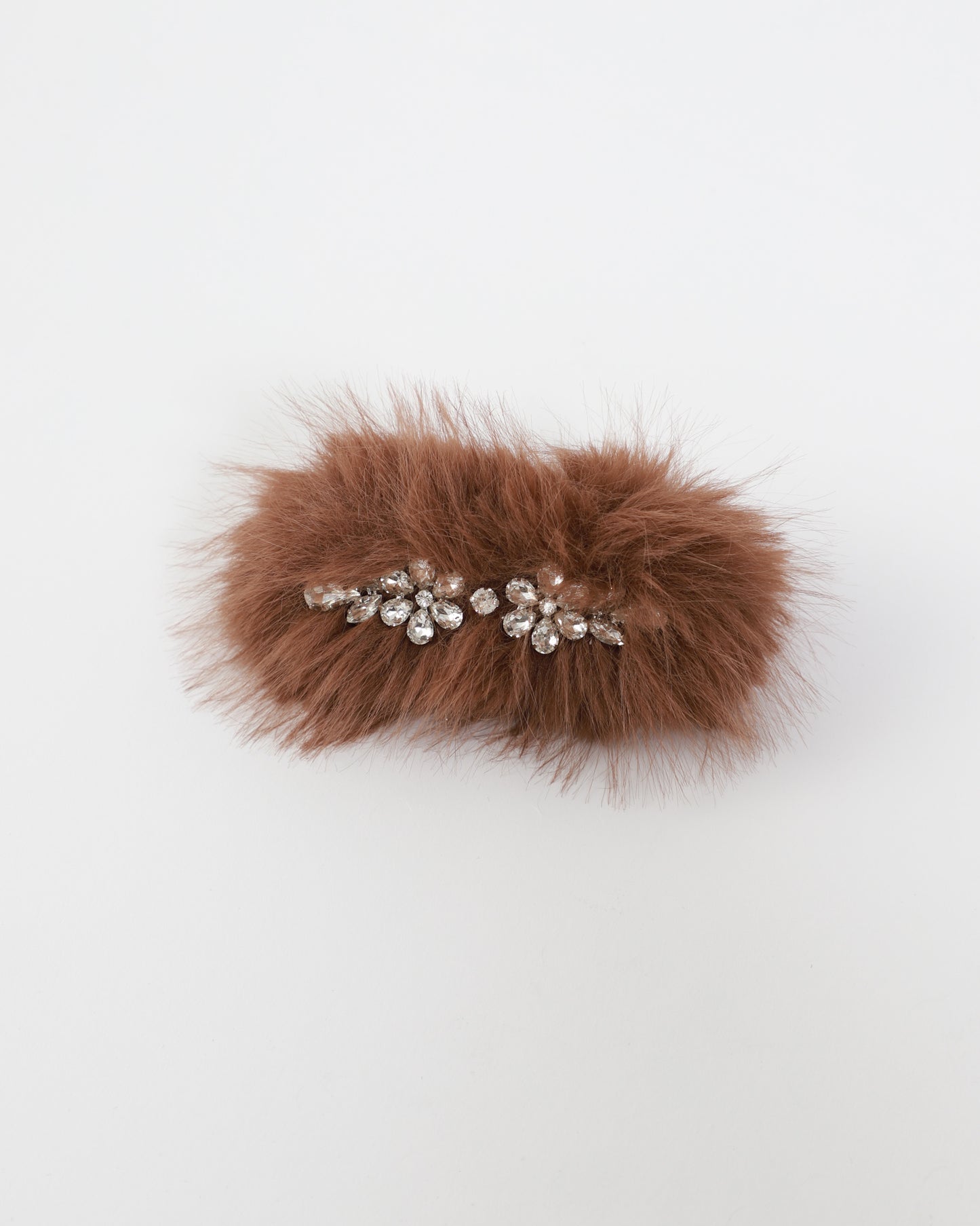 Faux Fur & Crystal Hairslide