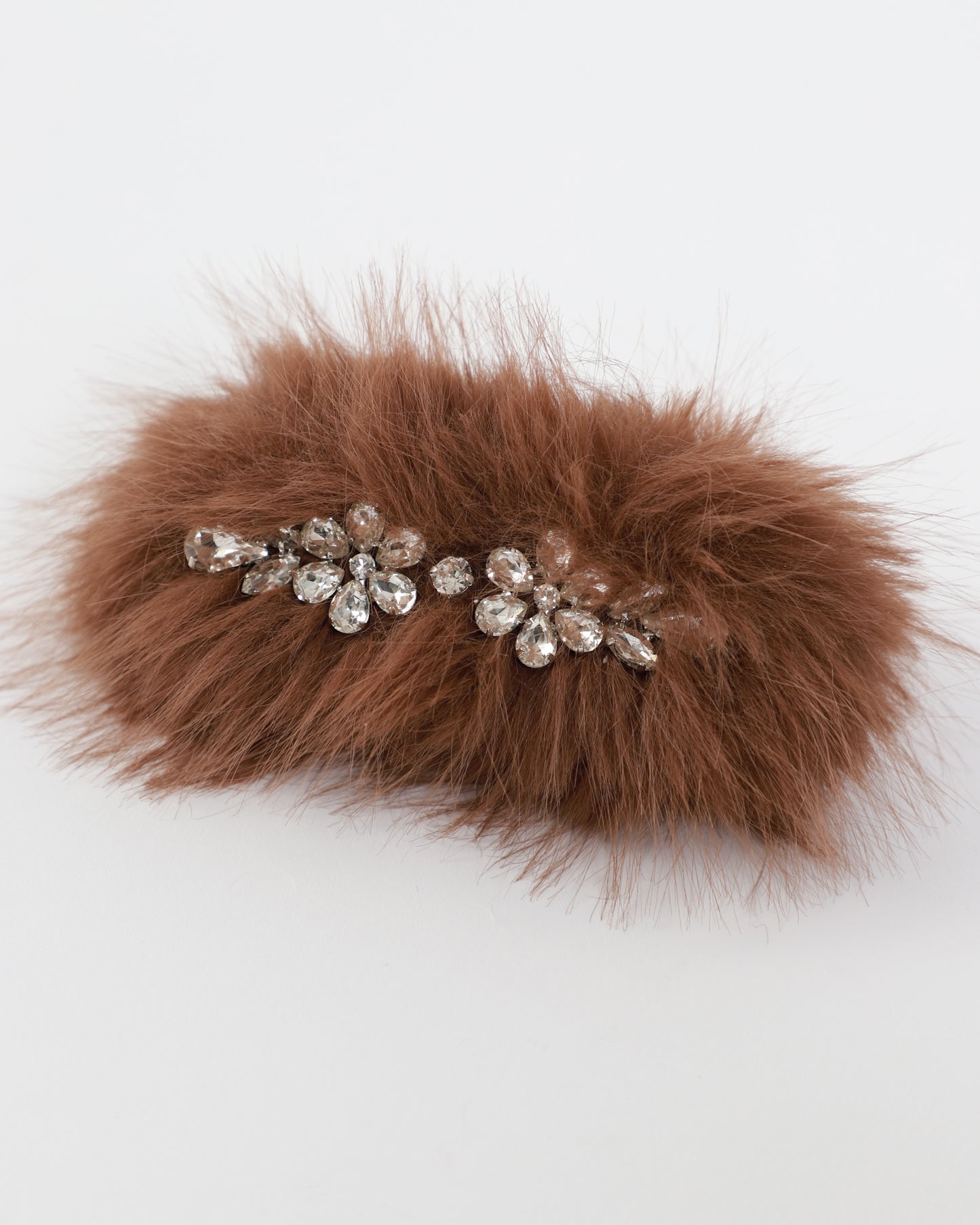 Faux Fur & Crystal Hairslide