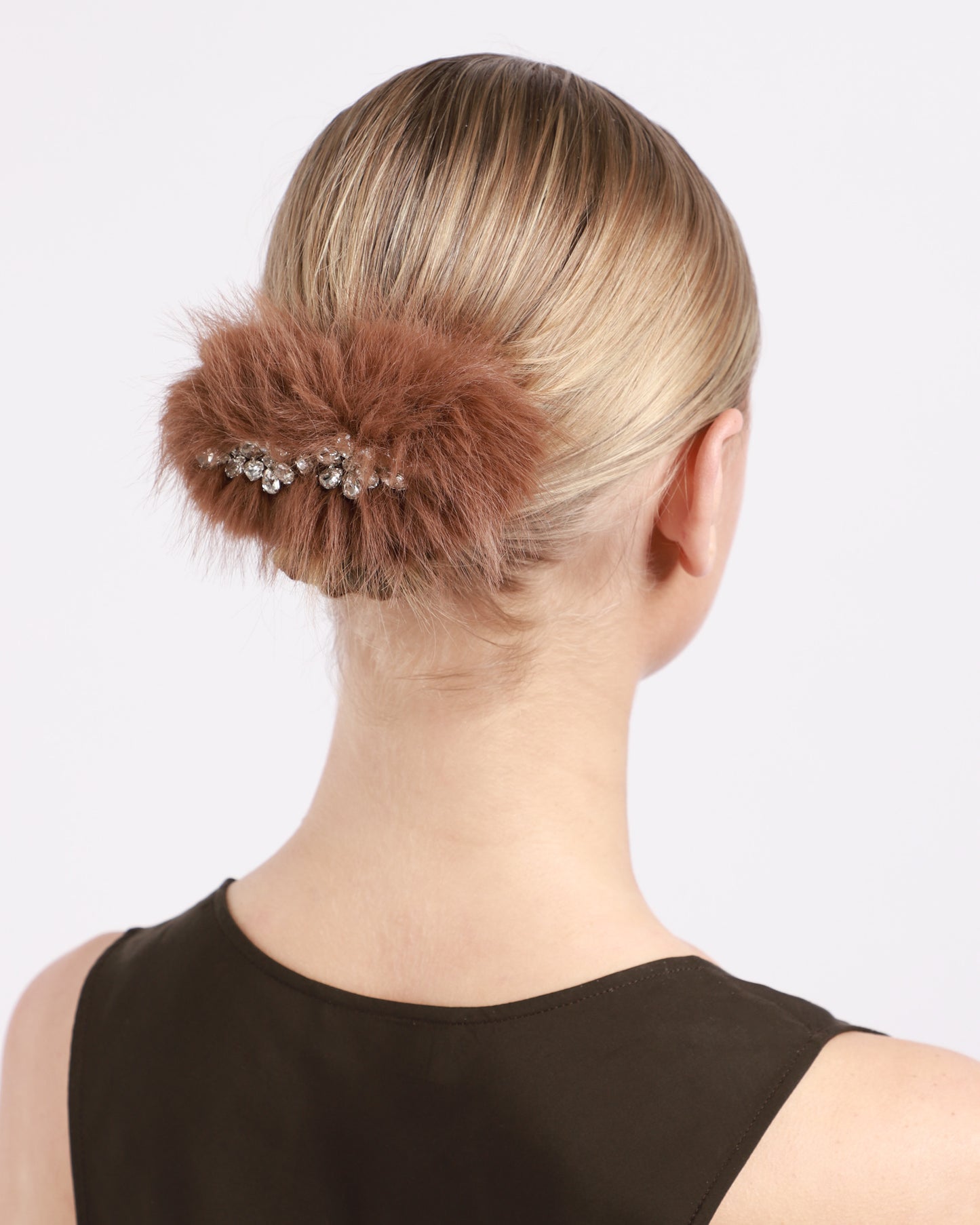 Faux Fur & Crystal Hairslide