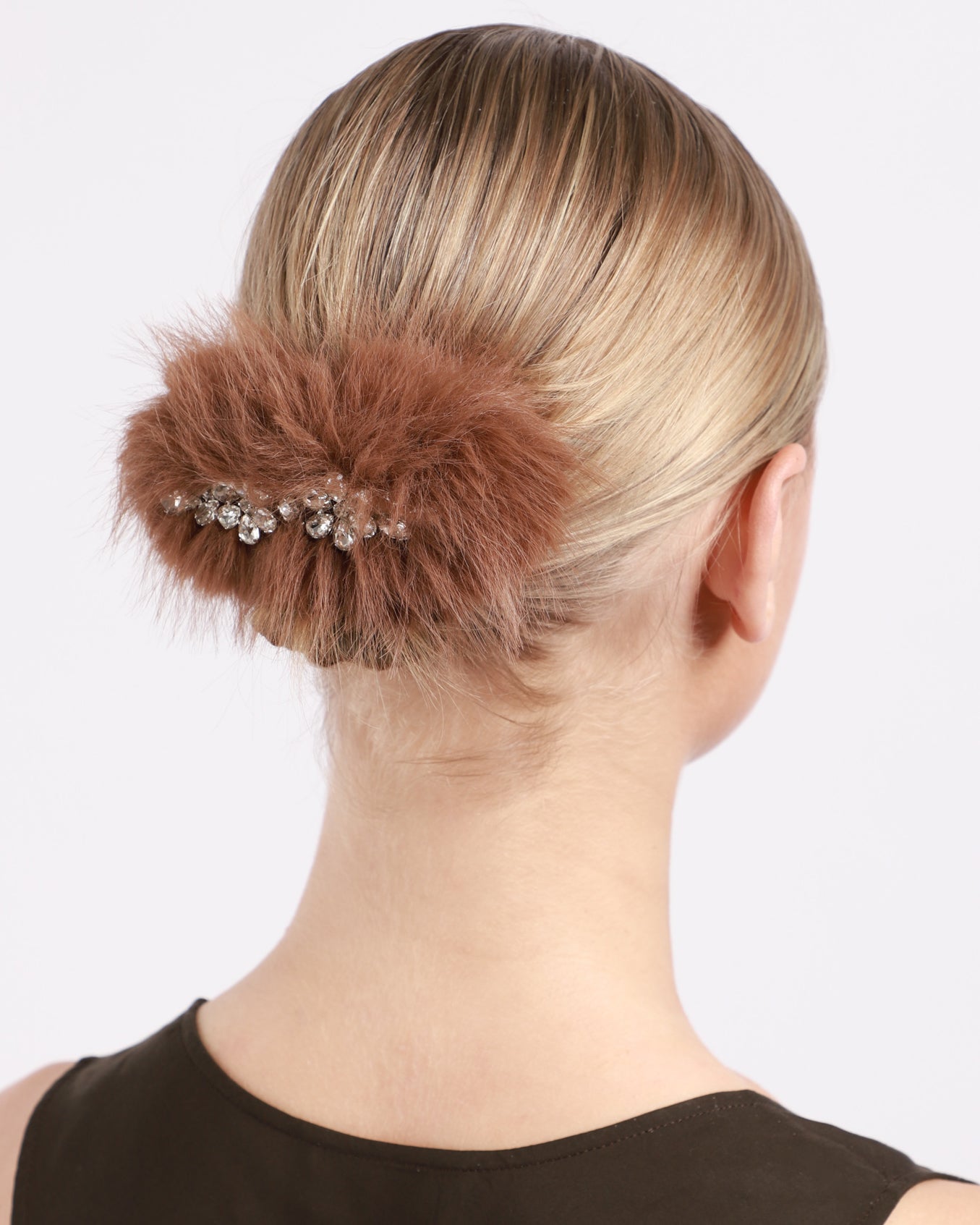 Faux Fur & Crystal Hairslide