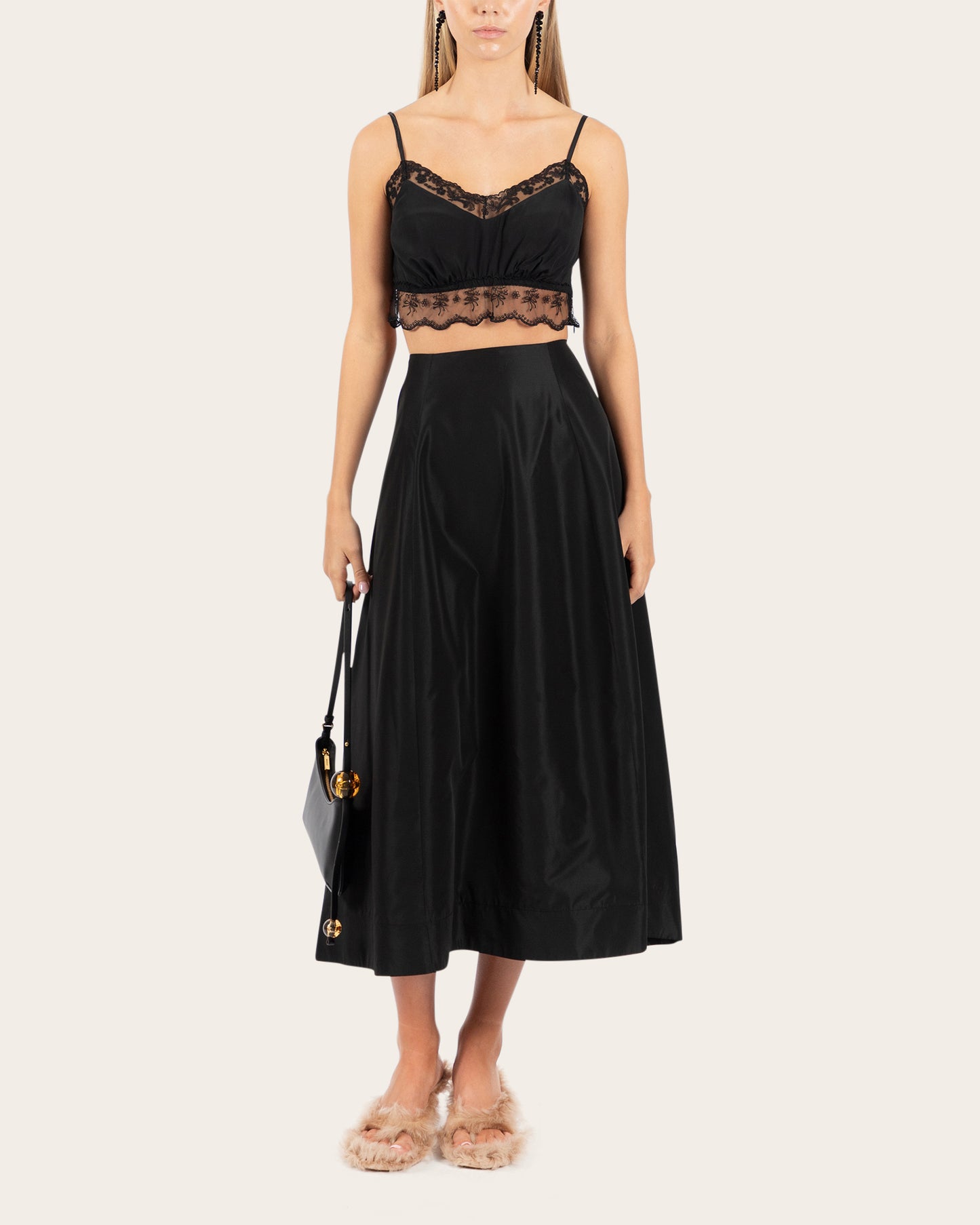 Lace Trim Negligee Bralette