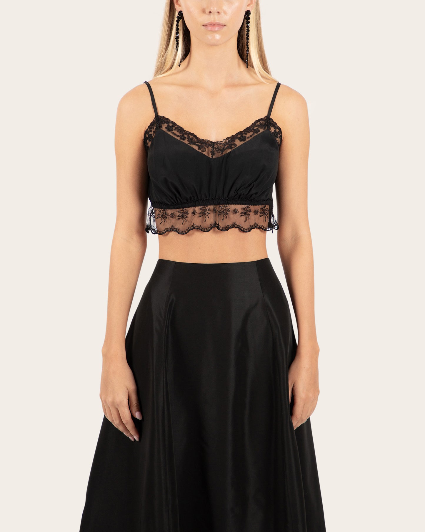Lace Trim Negligee Bralette