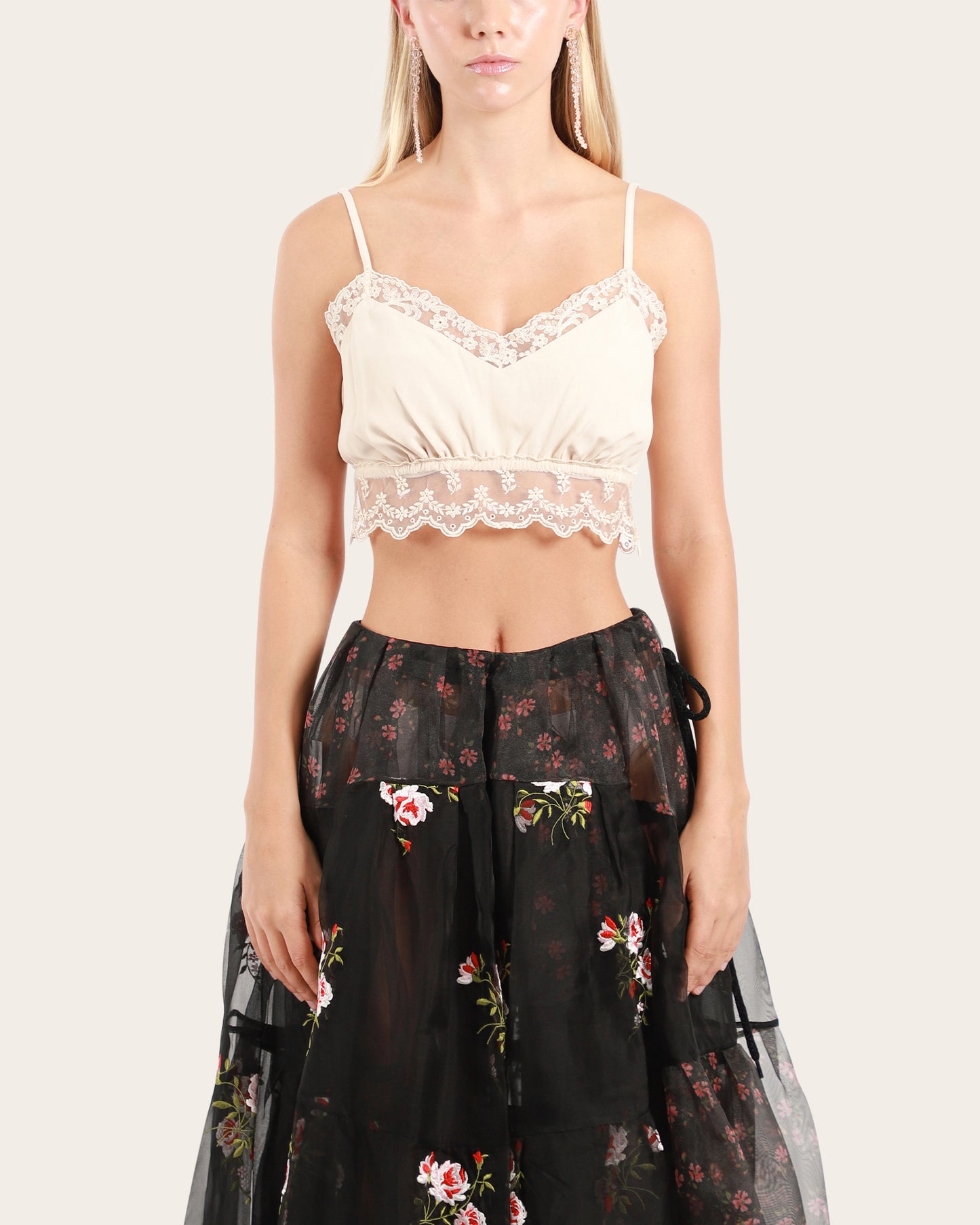 Lace Trim Negligee Bralette