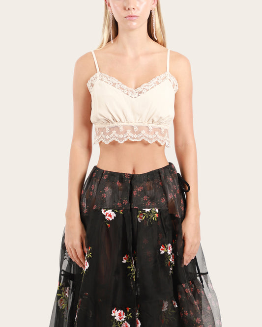 Lace Trim Negligee Bralette