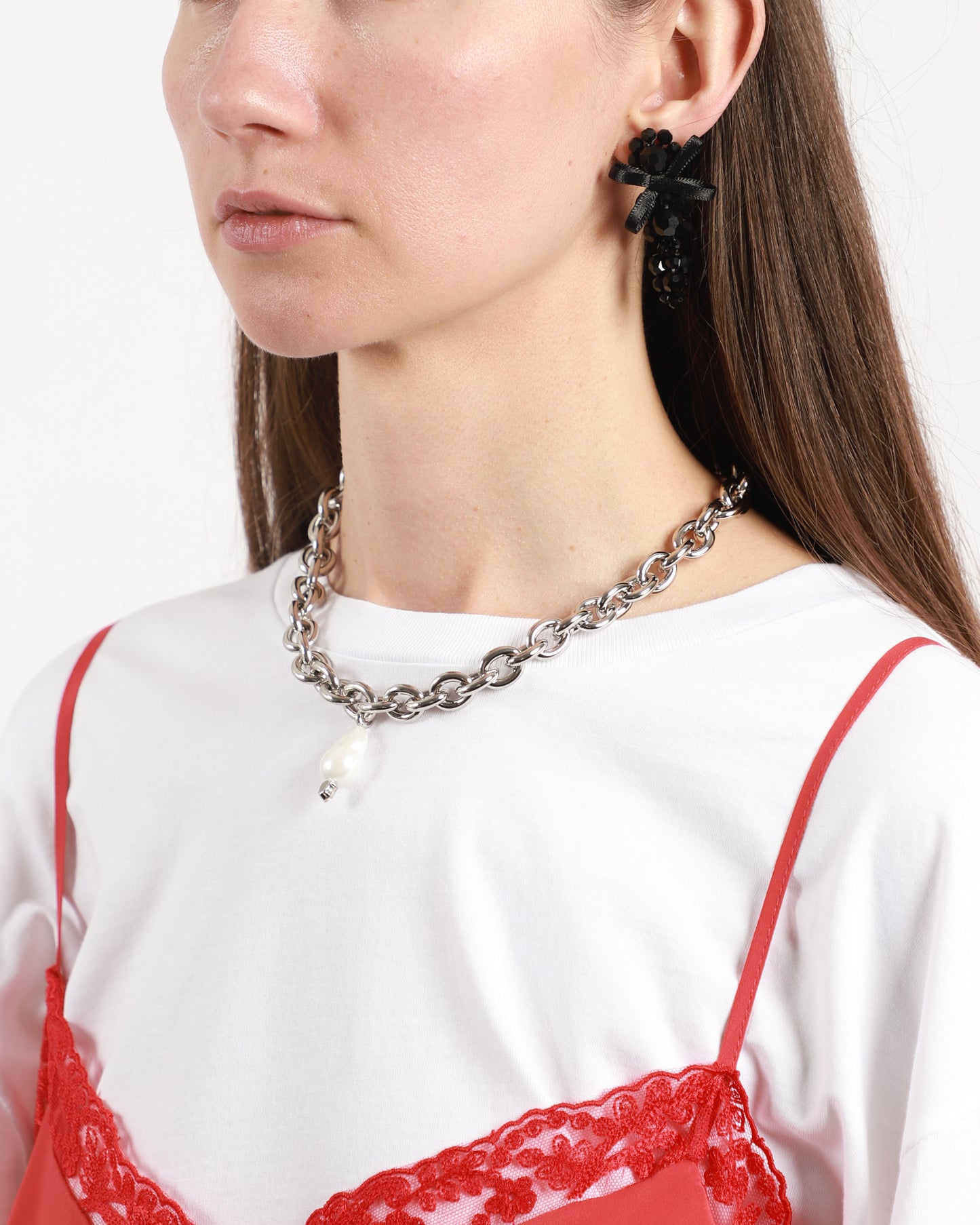 Pearl & Crystal Pendant Necklace