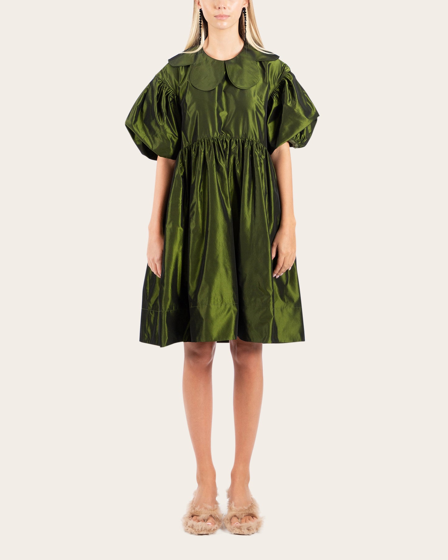 Petal Collar Smock Mini Dress