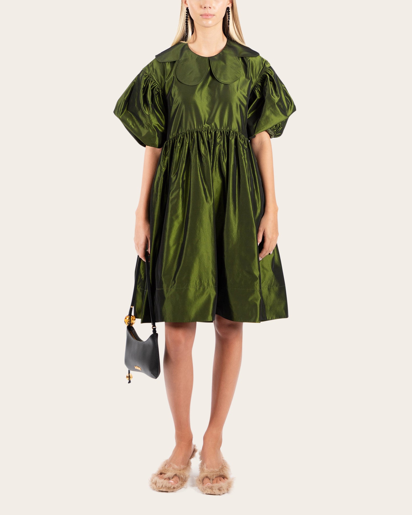 Petal Collar Smock Mini Dress