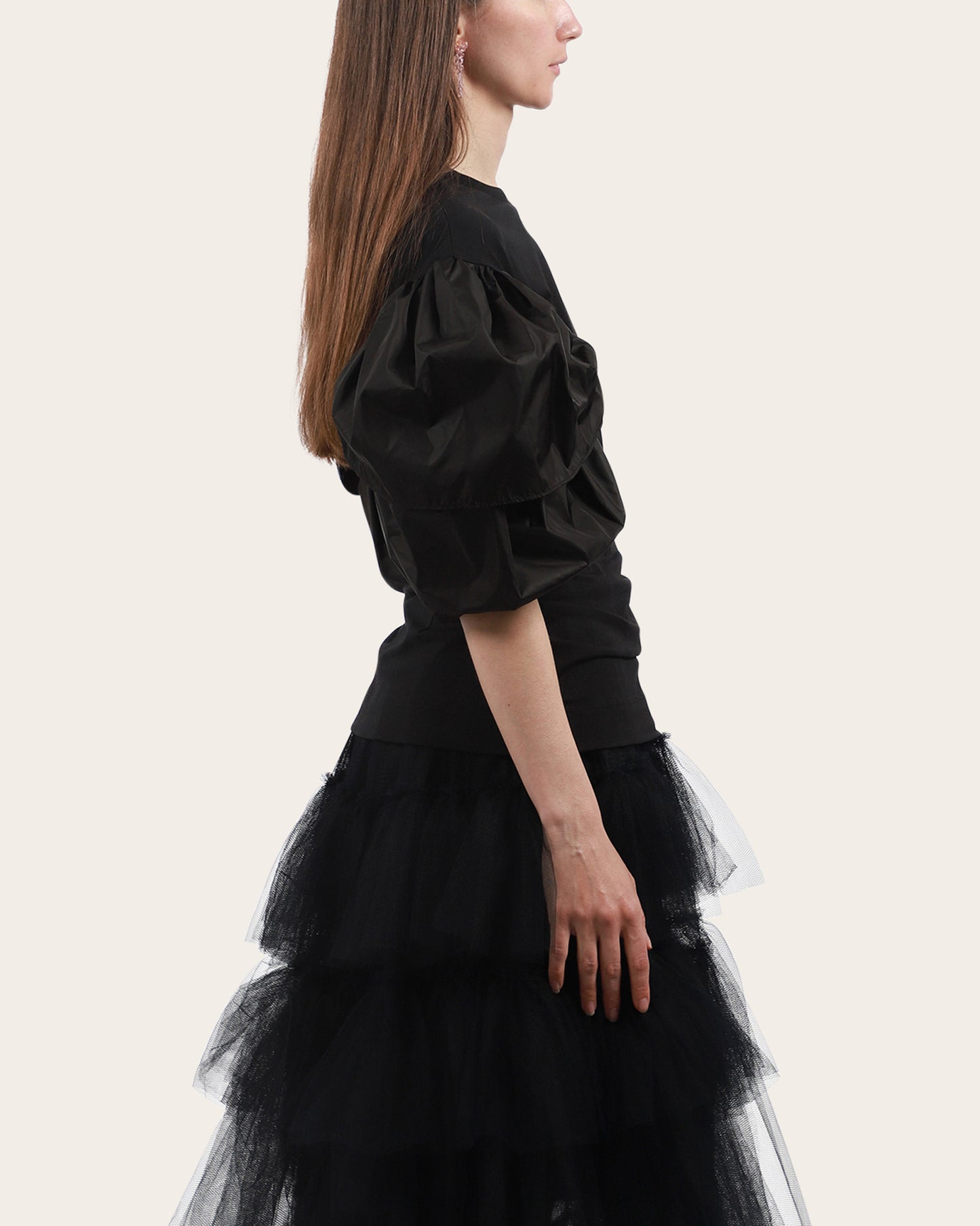 Petal Sleeve Sculpted T-Shirt
