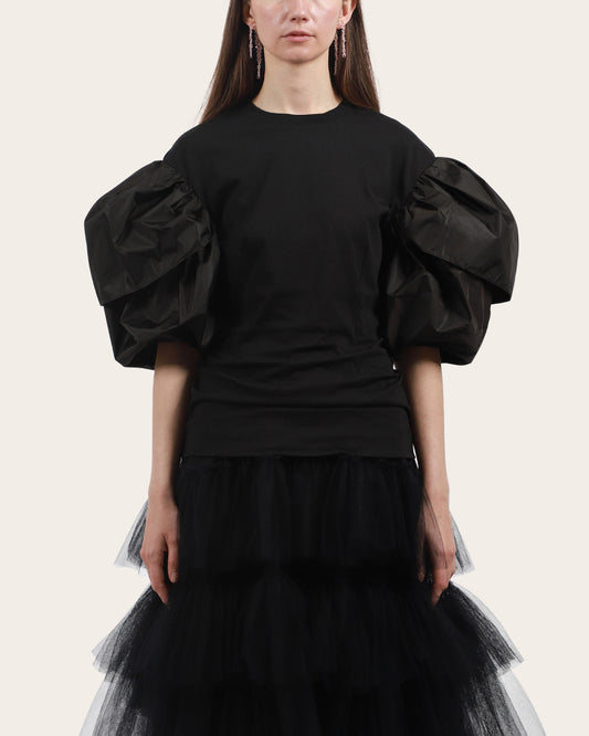 Petal Sleeve Sculpted T-Shirt