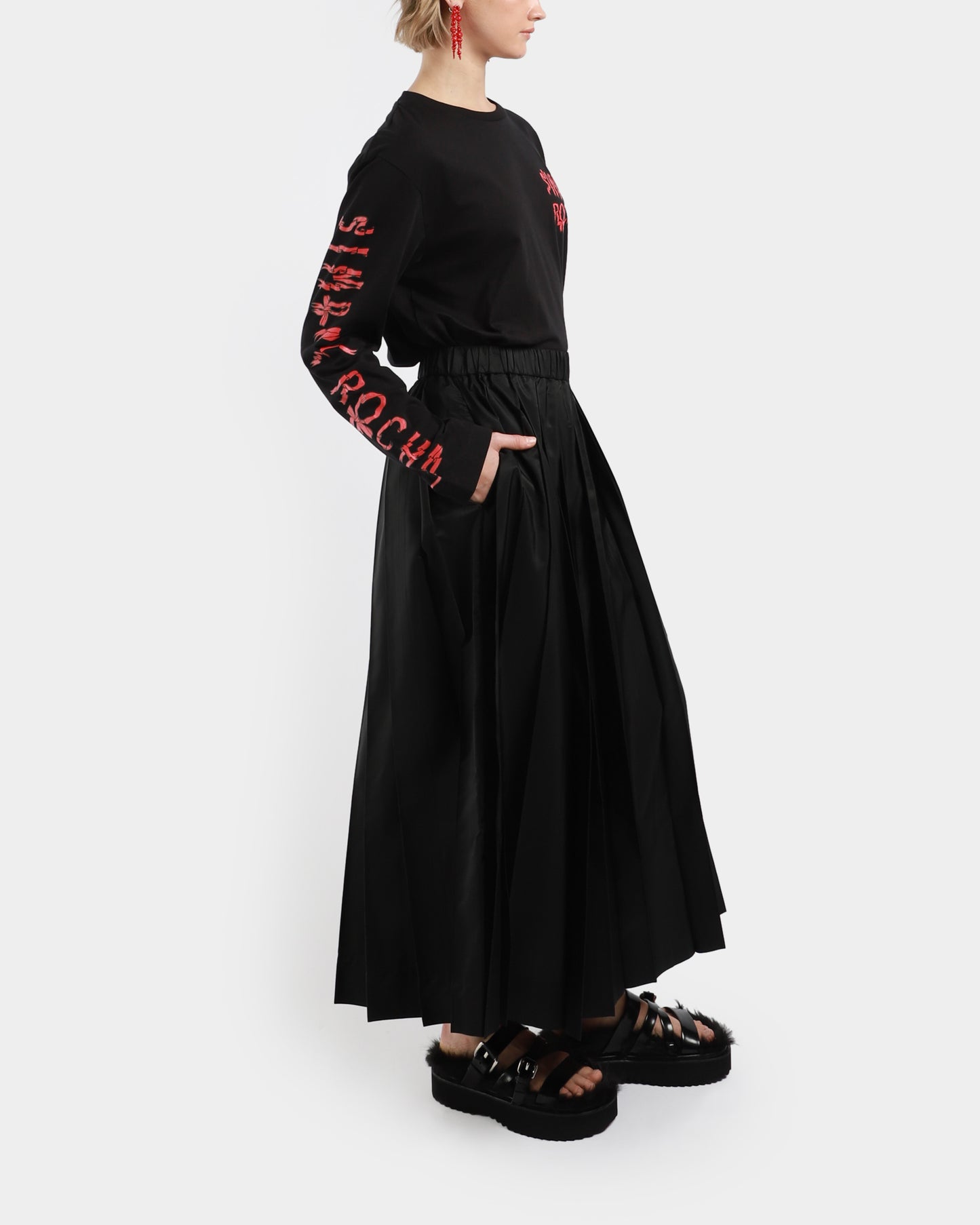 Pleated Elasticated Waist Kilt Skirt