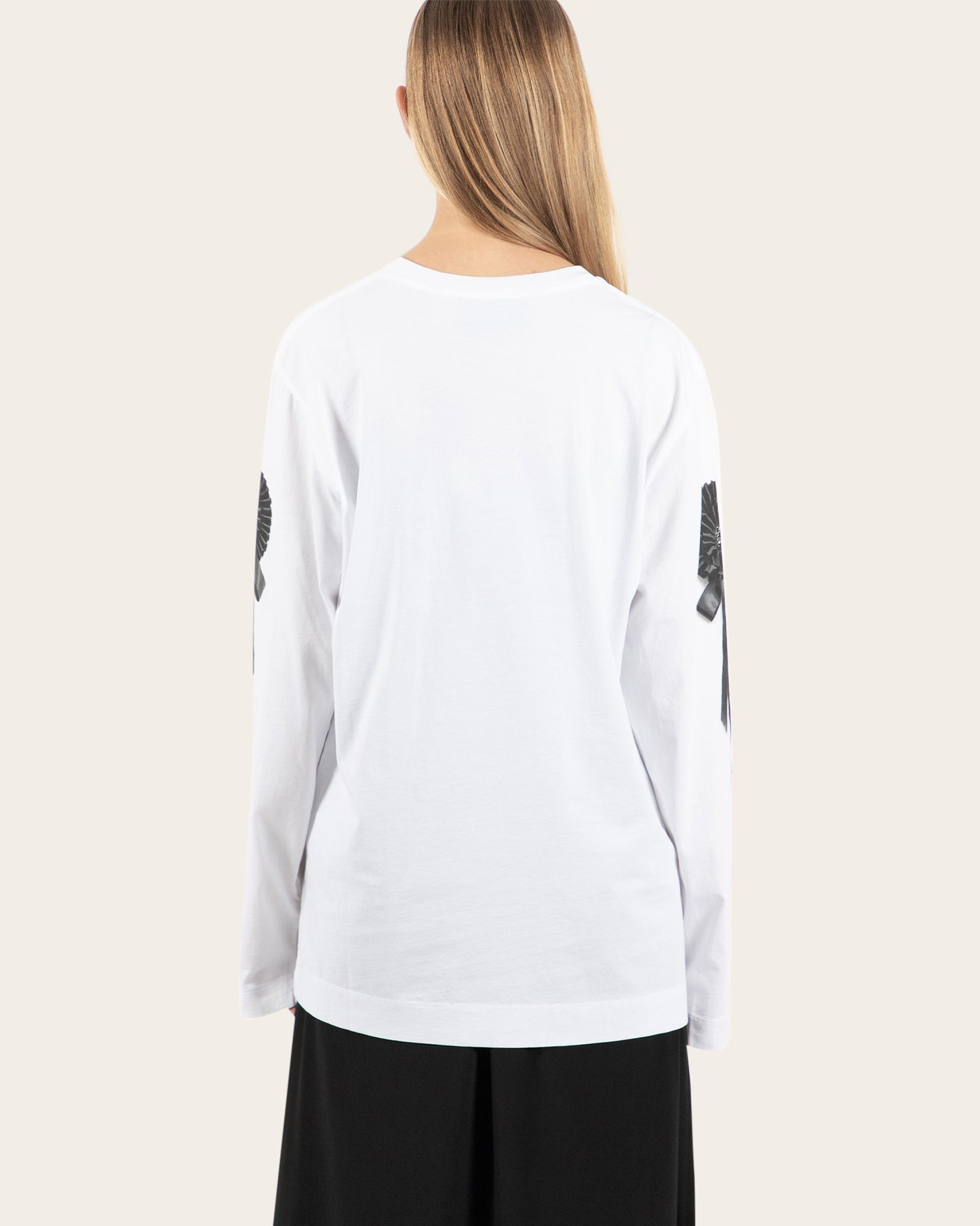 Ribbon Rosette Print Long Sleeve T-Shirt