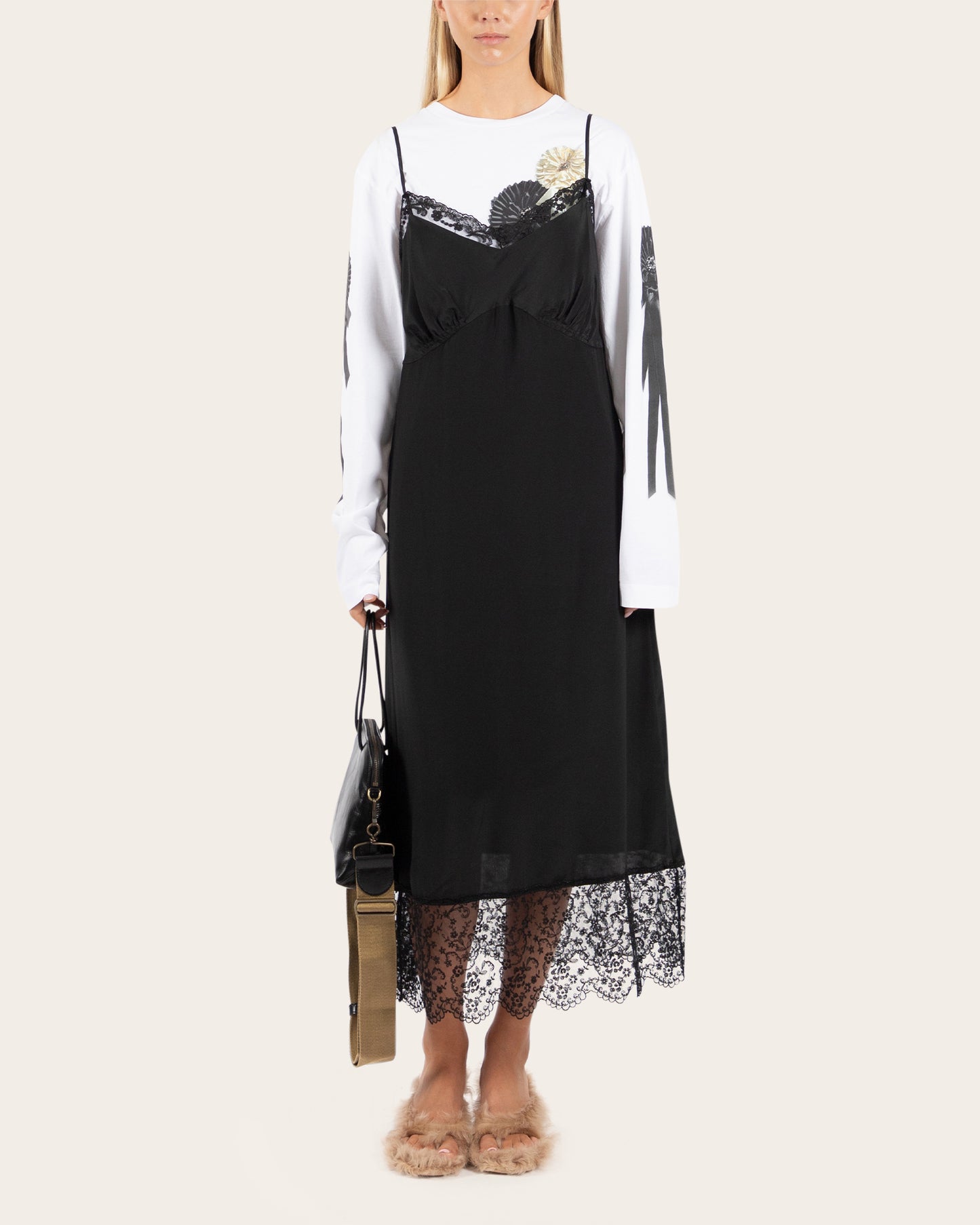 Ribbon Rosette Print Long Sleeve T-Shirt