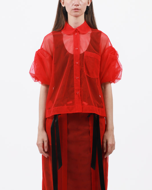 Sheer Cropped Shirt