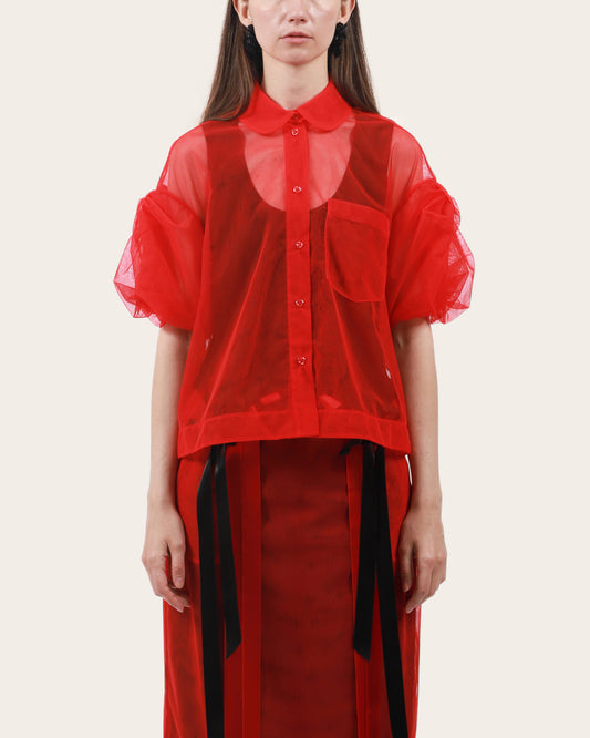 Sheer Cropped Shirt
