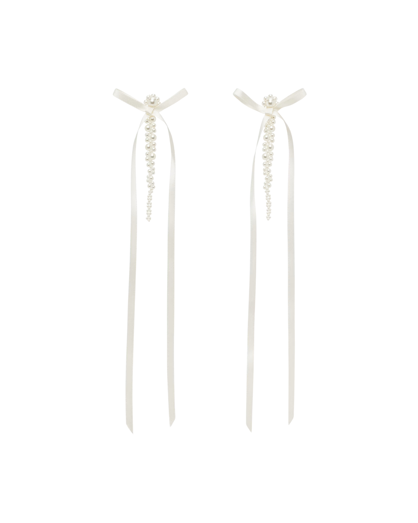 Slim Bow Ribbon Drip Earrings