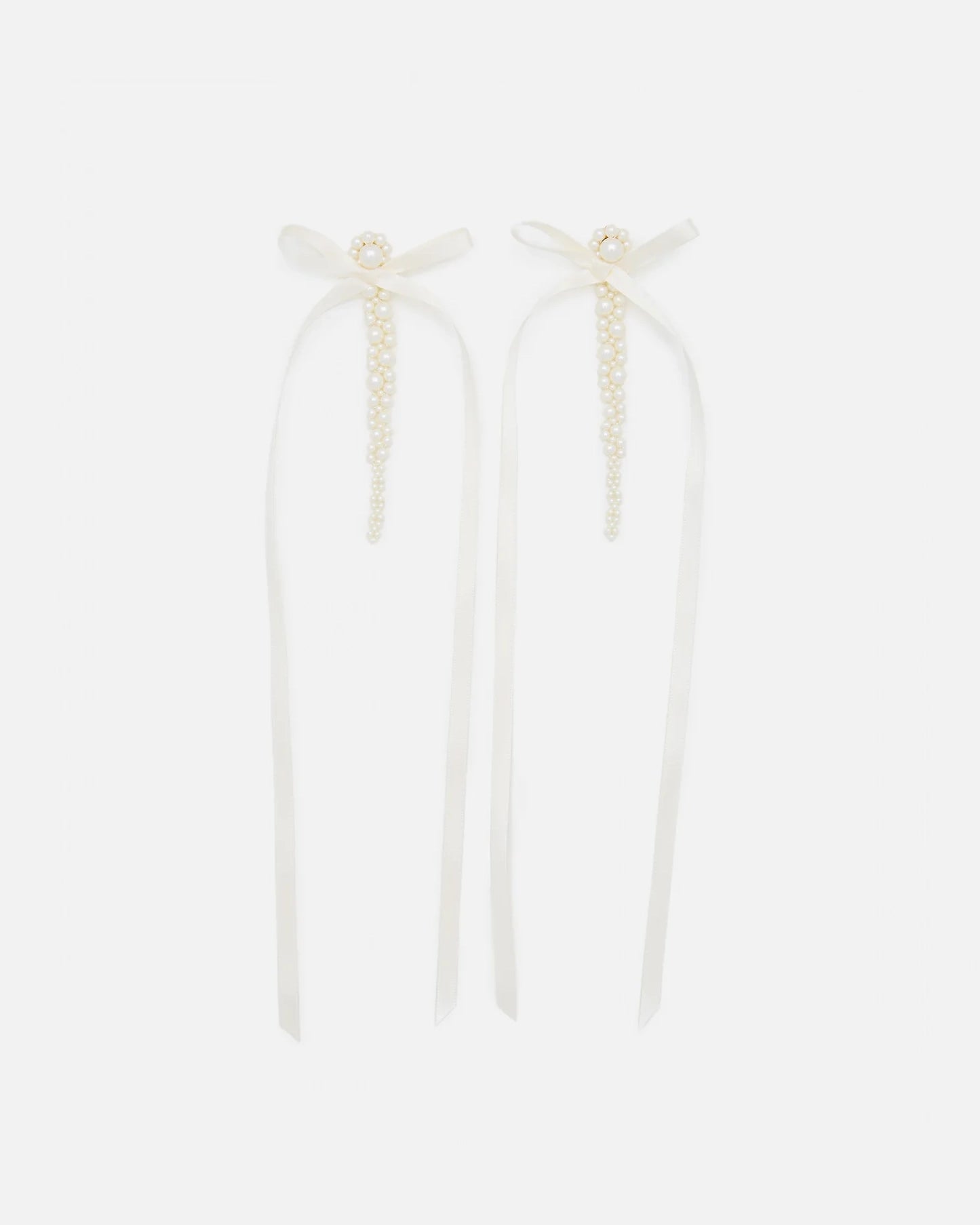 Slim Bow Ribbon Drip Earrings