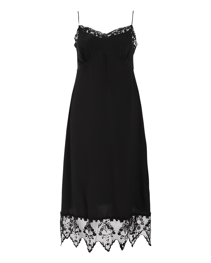 Slip Dress With Lace Trim