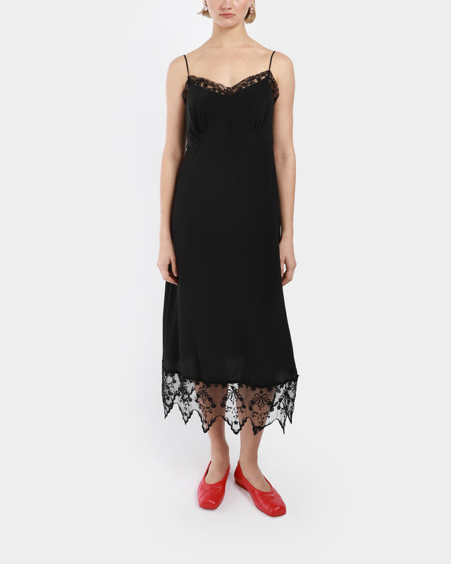 Slip Dress With Lace Trim