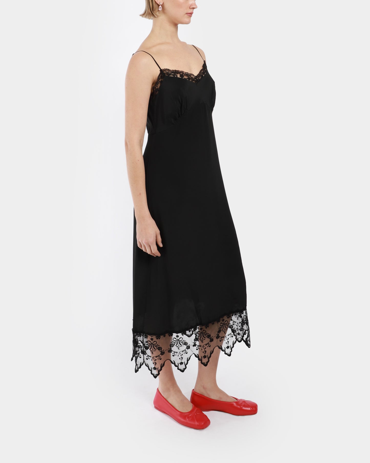 Slip Dress With Lace Trim