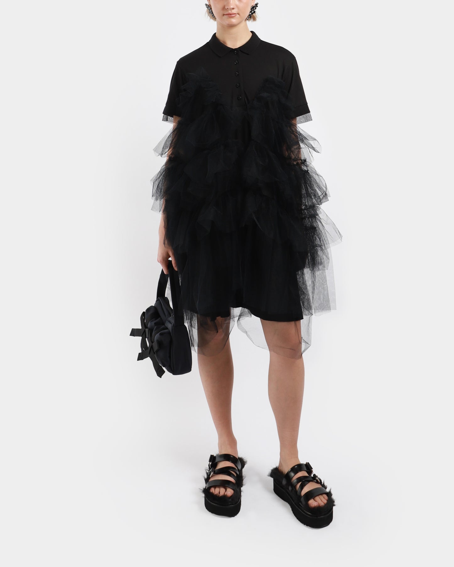 Tiered Tulle Frill Polo Dress