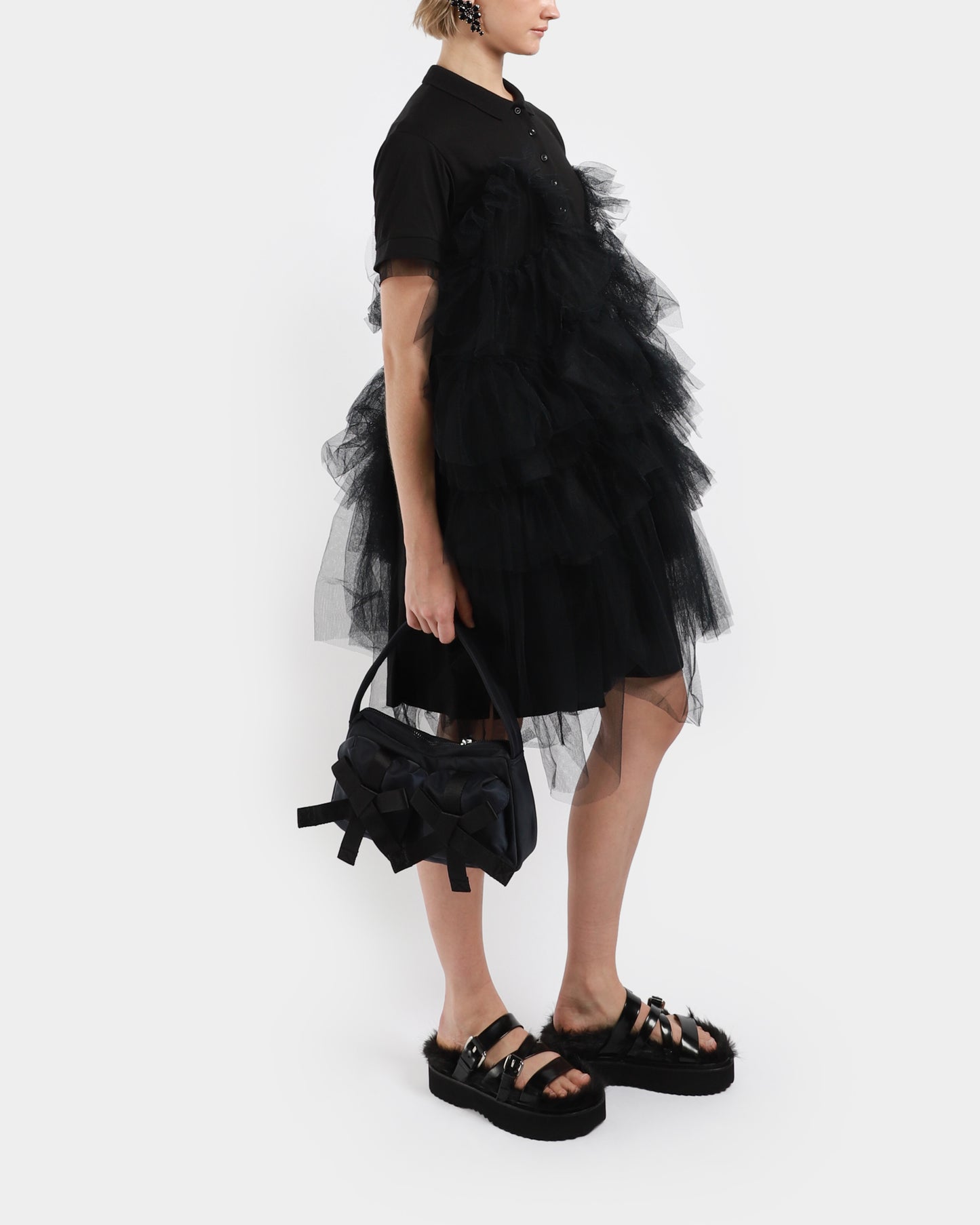 Tiered Tulle Frill Polo Dress