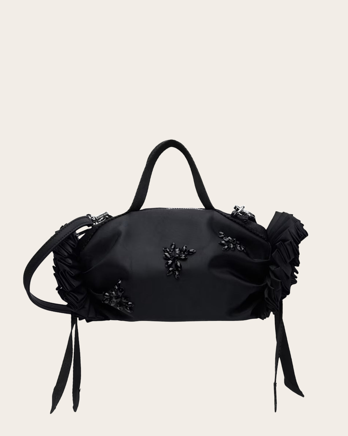 Turbo Embellished Mini Double Ribbon Rosette Bag