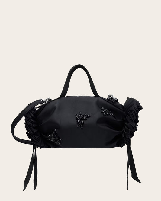 Turbo Embellished Mini Double Ribbon Rosette Bag
