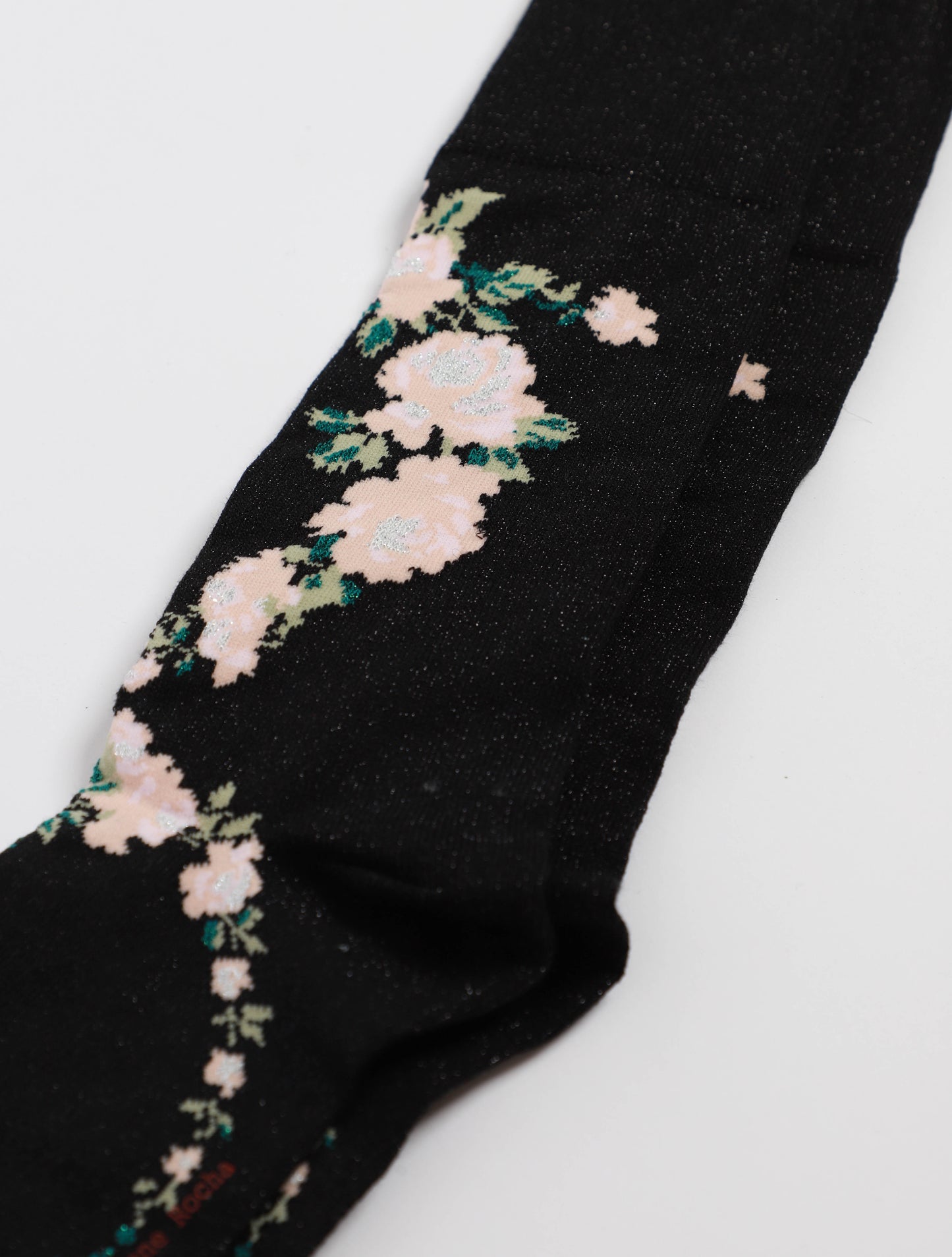 Lurex Jacquard Rosebud Socks