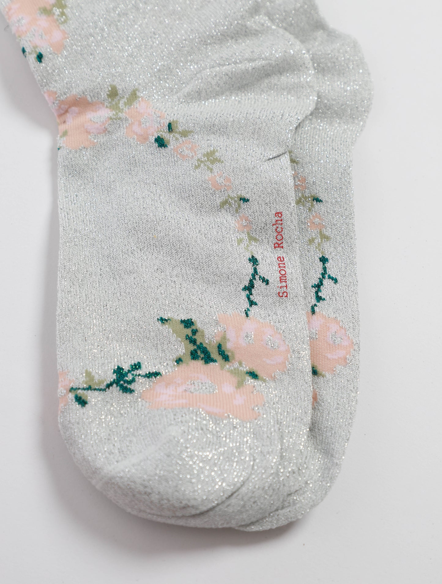 Lurex Jacquard Rosebud Socks