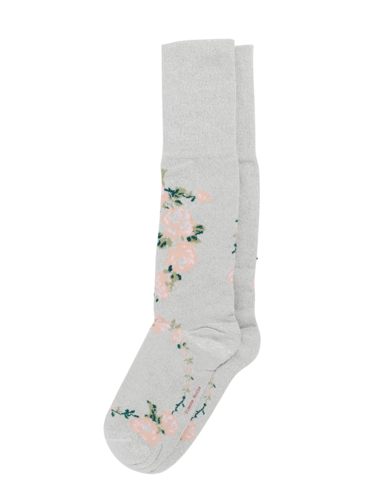 Lurex Jacquard Rosebud Socks