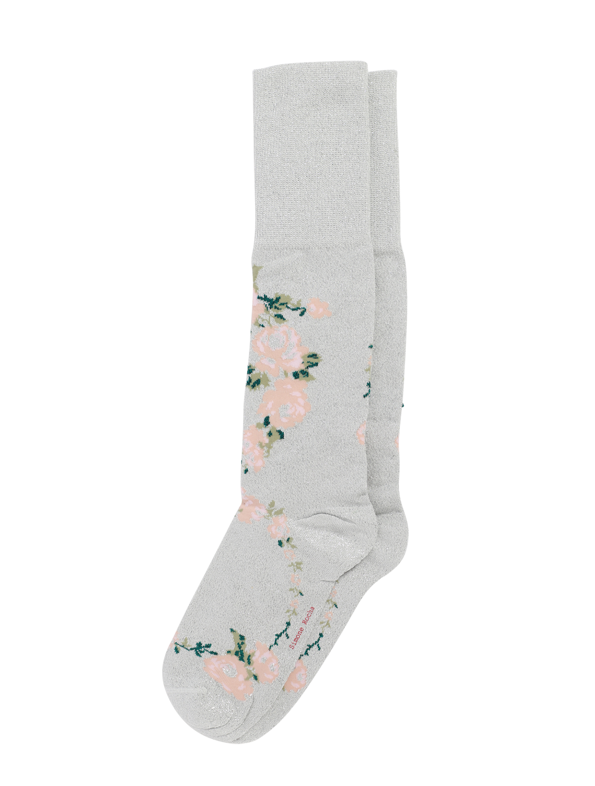 Lurex Jacquard Rosebud Socks