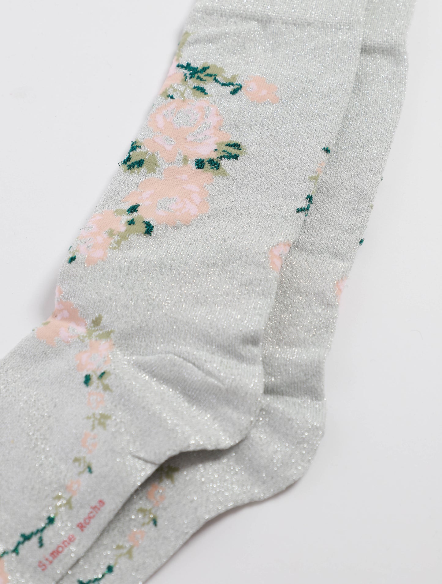 Lurex Jacquard Rosebud Socks