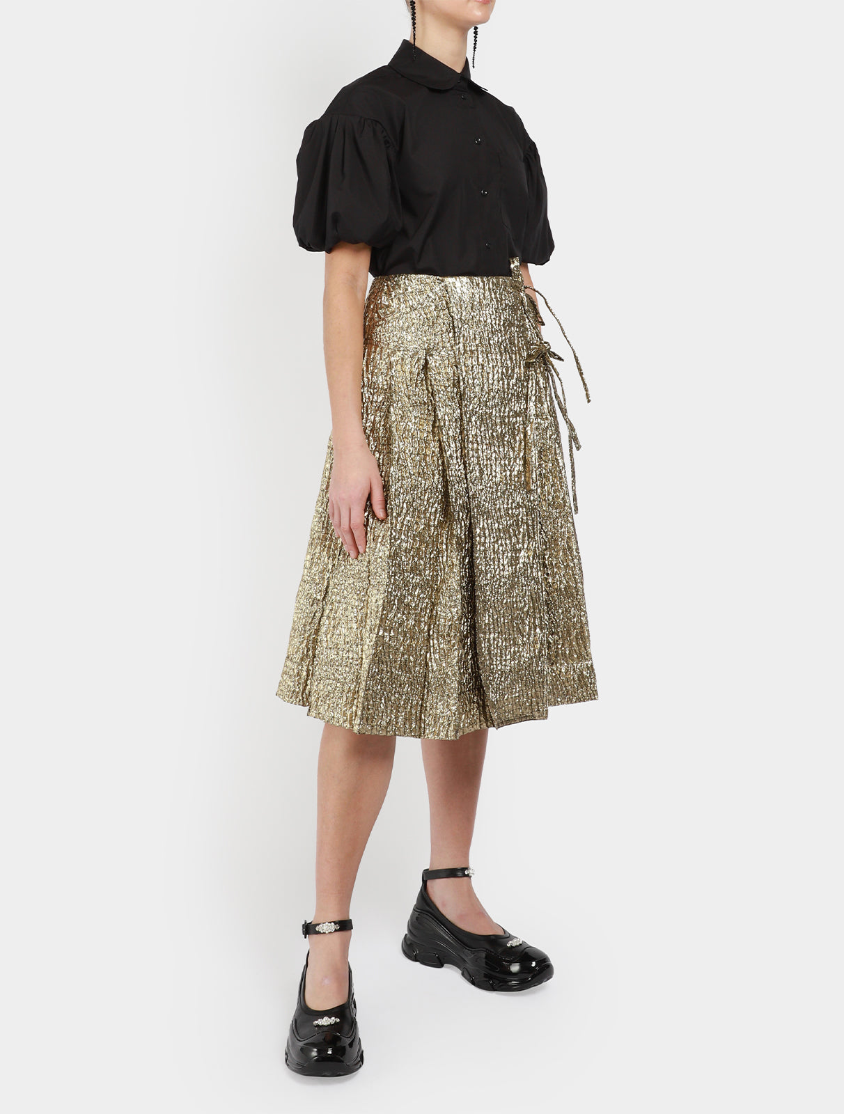 Pleated Midi Kilt Skirt