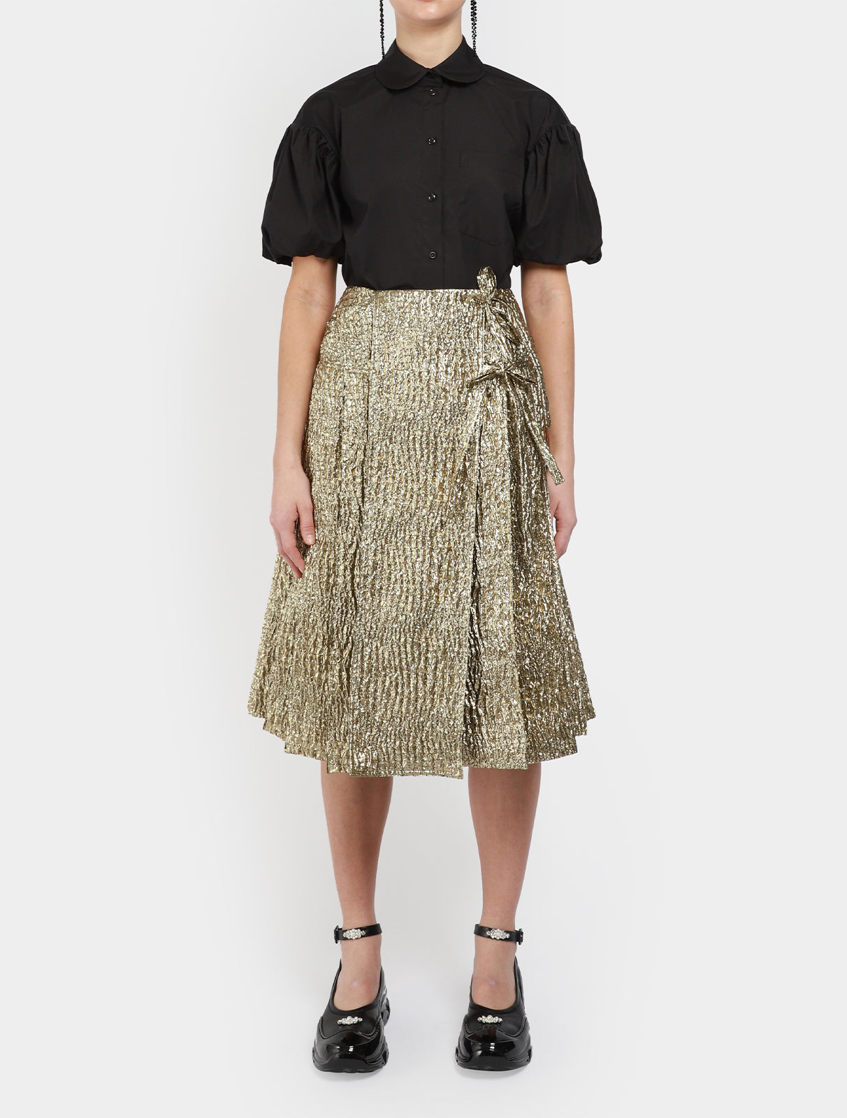 Pleated Midi Kilt Skirt