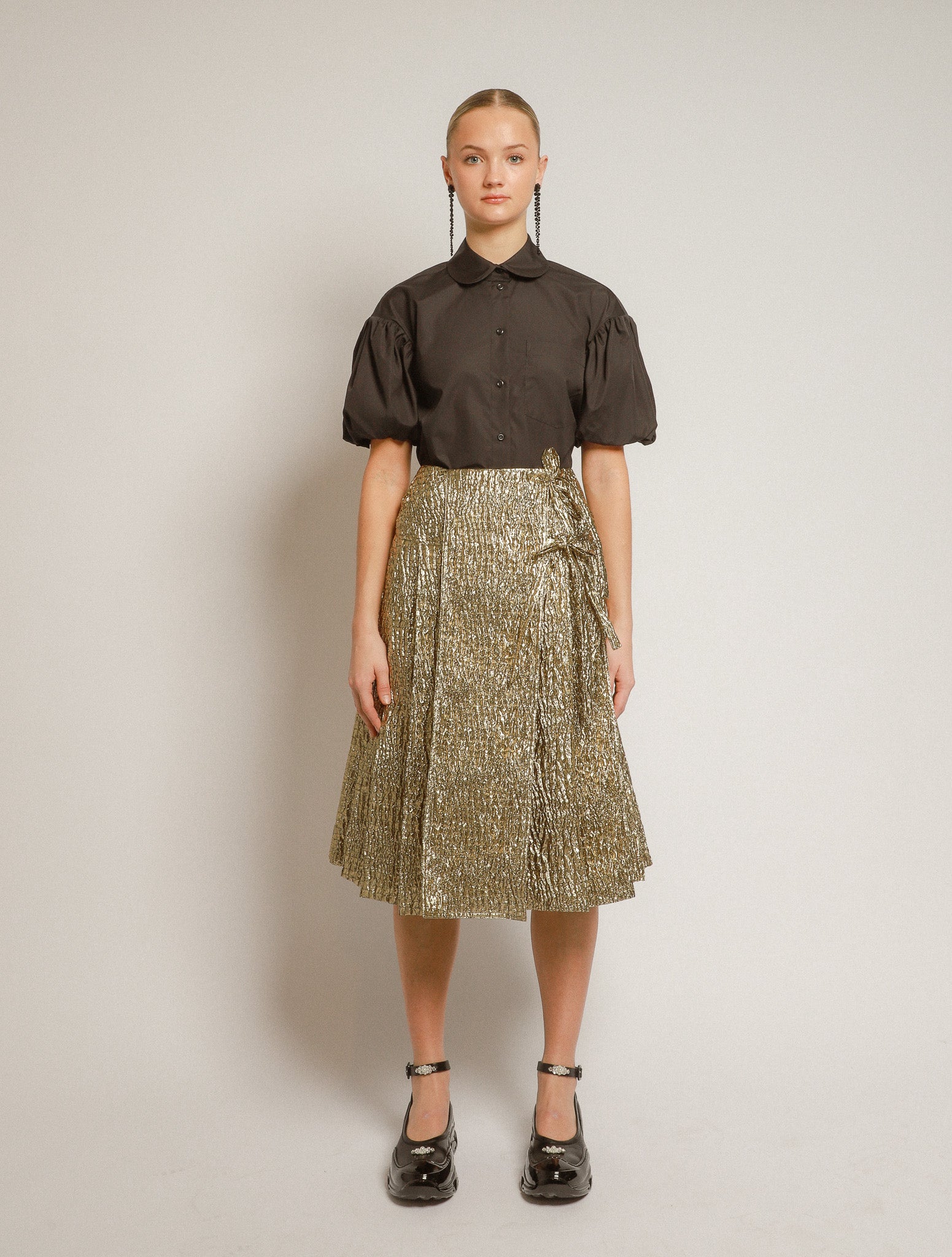 Pleated Midi Kilt Skirt