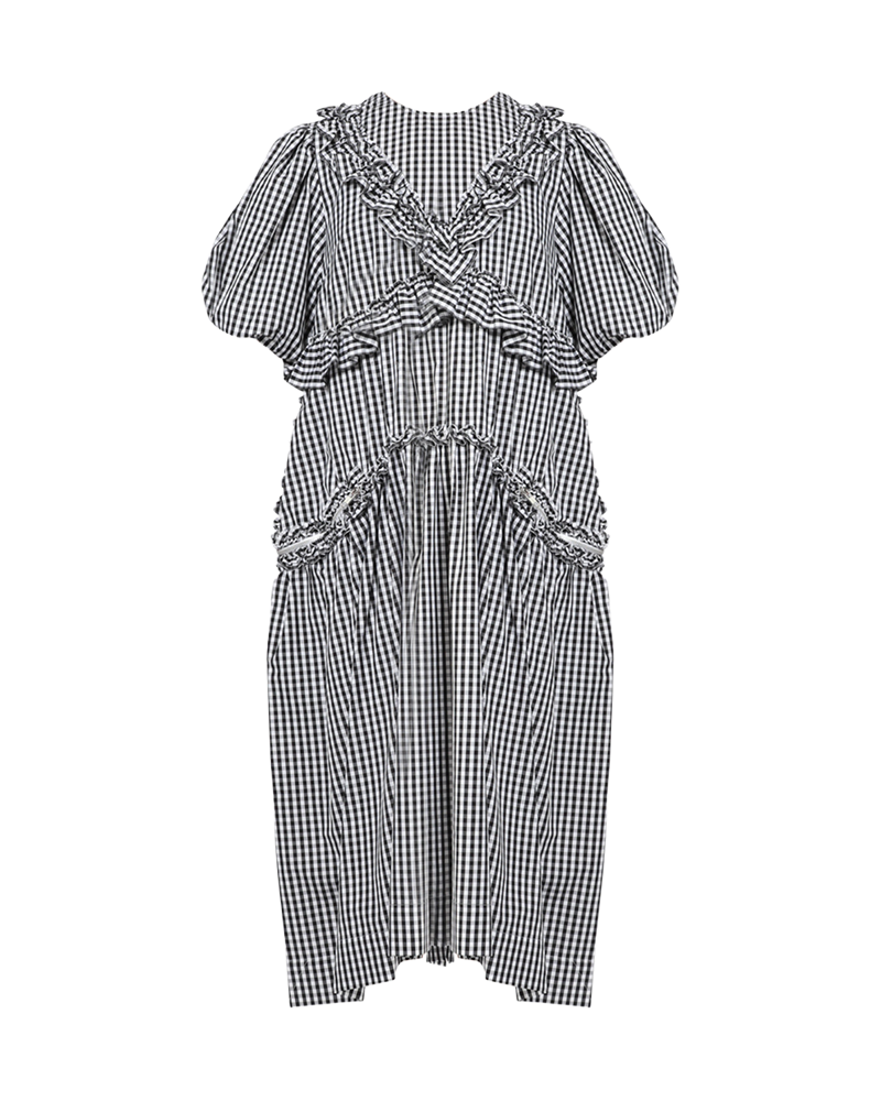 simone-rocha-puff-sleeve-pocke-dress-gingham