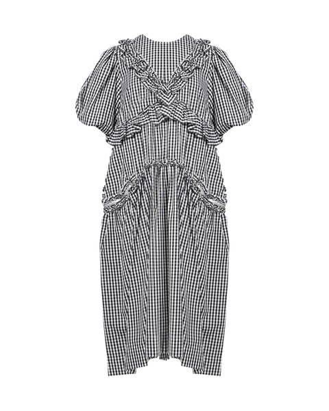 simone-rocha-puff-sleeve-pocke-dress-gingham