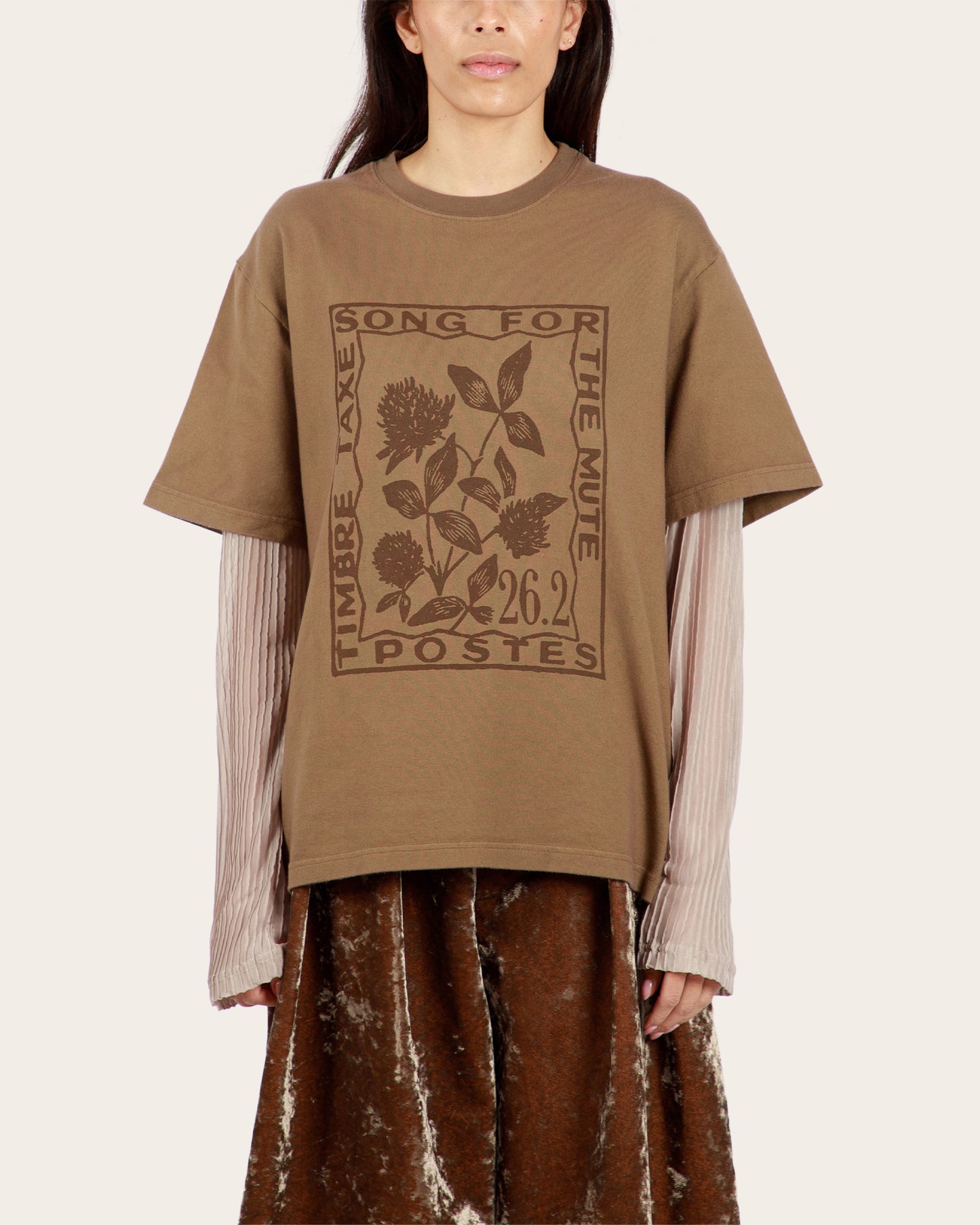 Clover Brown Double Layered T-shirt