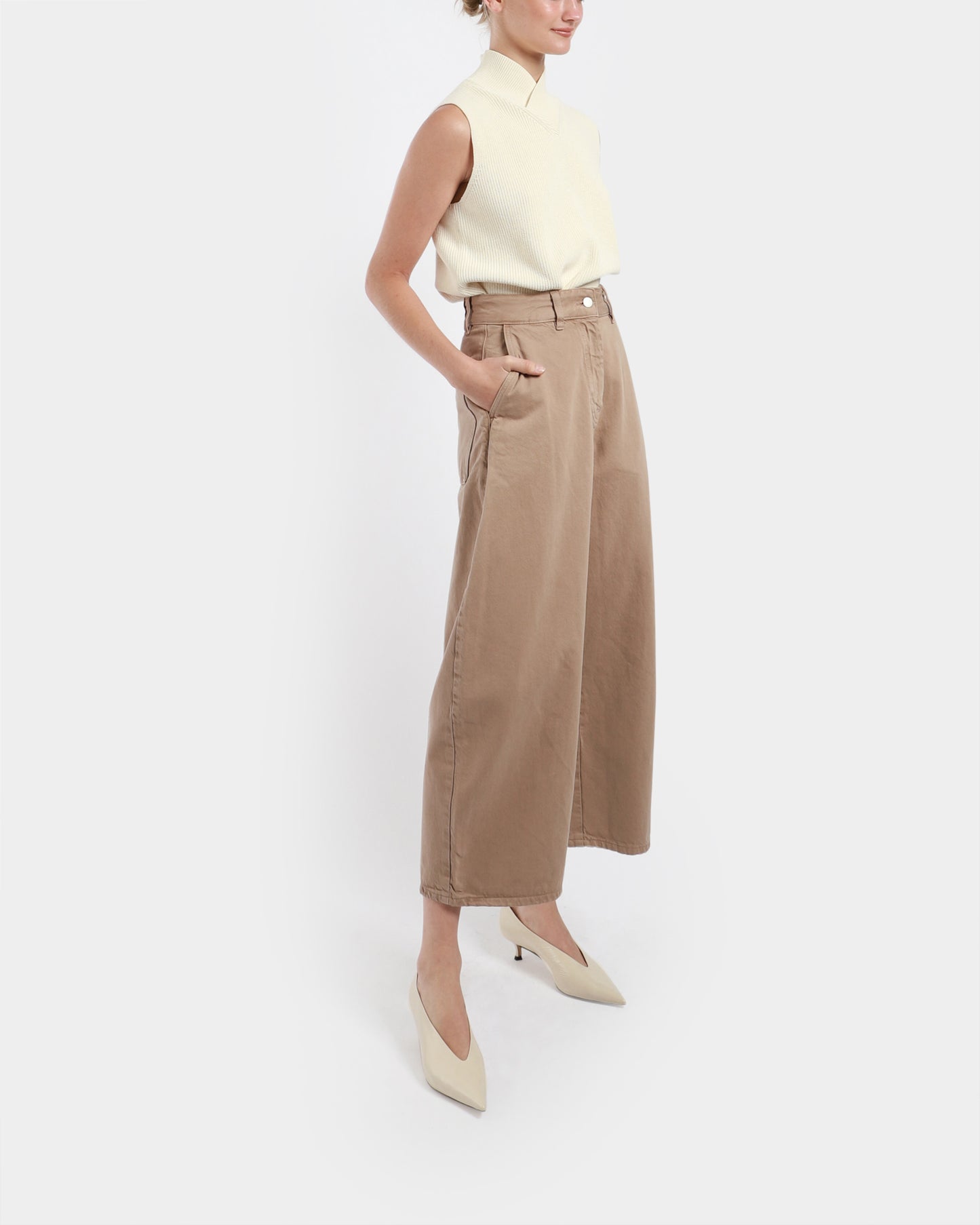 Chalco Denim Wide Crop Pants