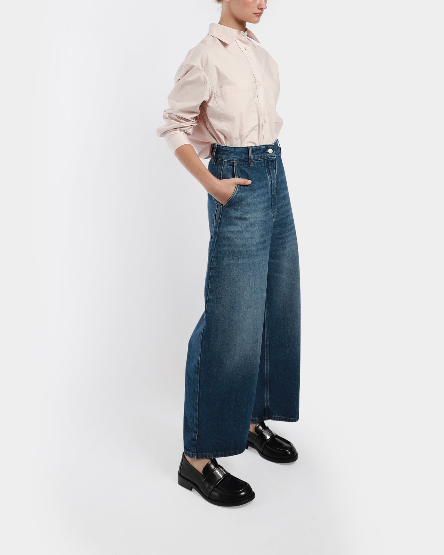 Chalco Denim Wide Crop Pants