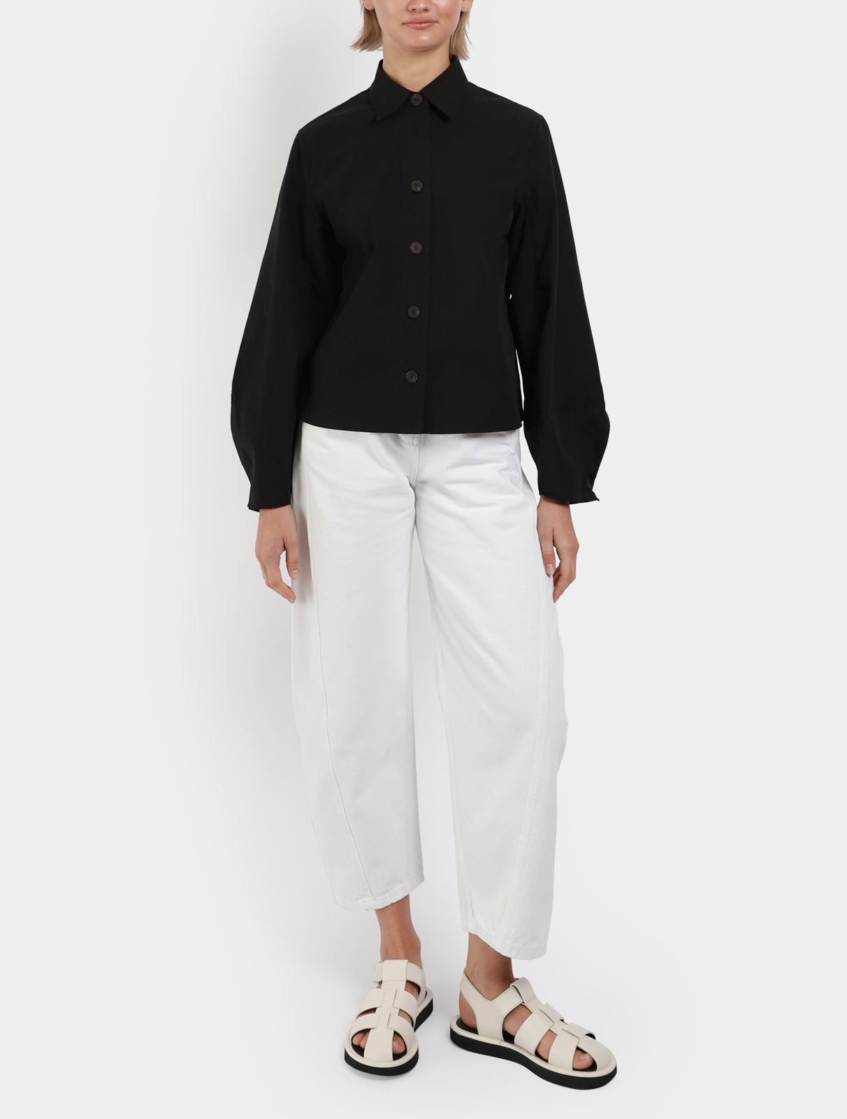 Mulder Curved Sleeve Cropped Shirt